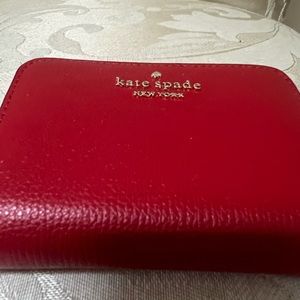 Kate Spade candied (red) colored small zip card case